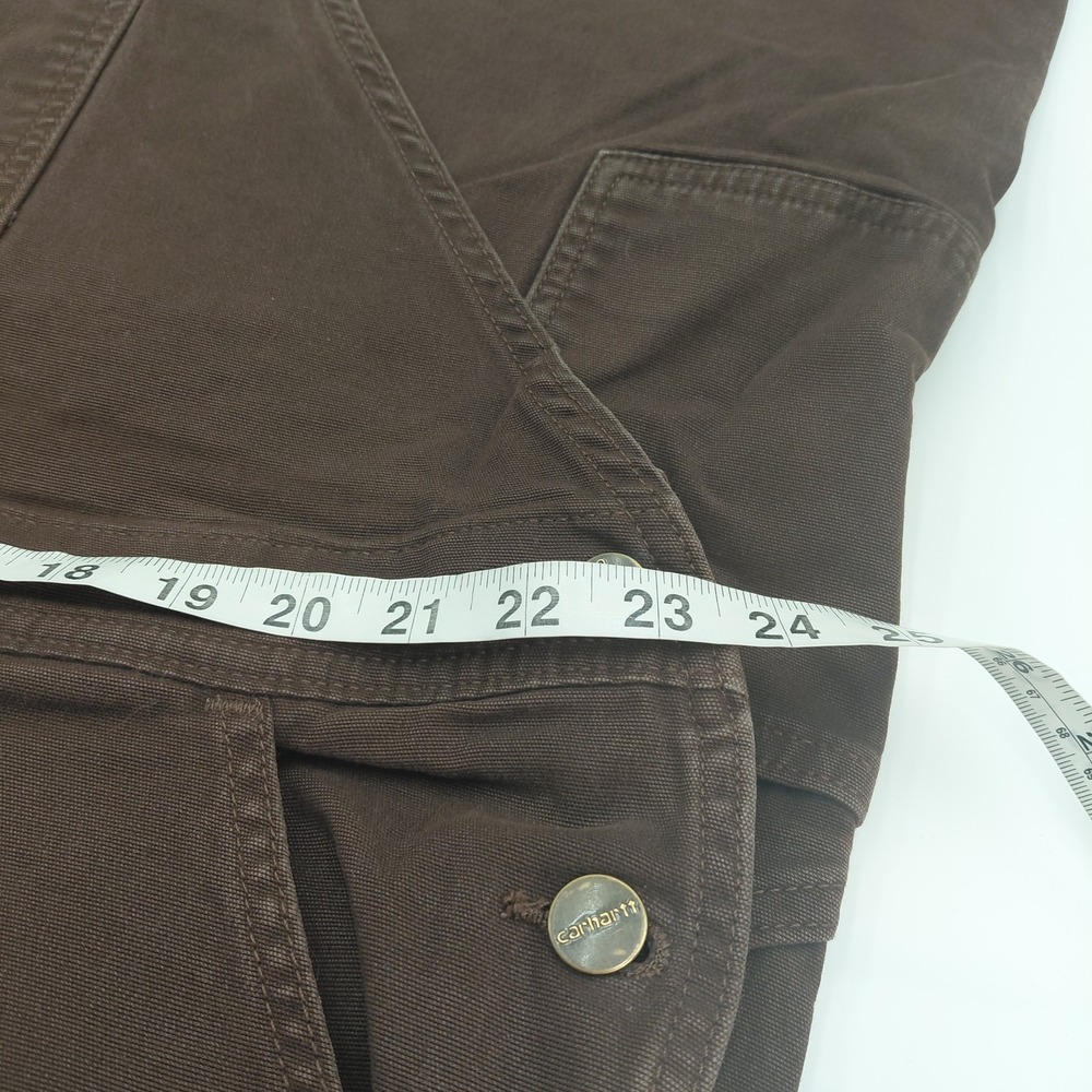 Carhartt Womens Duck Bib Overalls OR2438-W 1X Loose Fit Dark Brown 16W/18W Chore - Picture 6 of 8